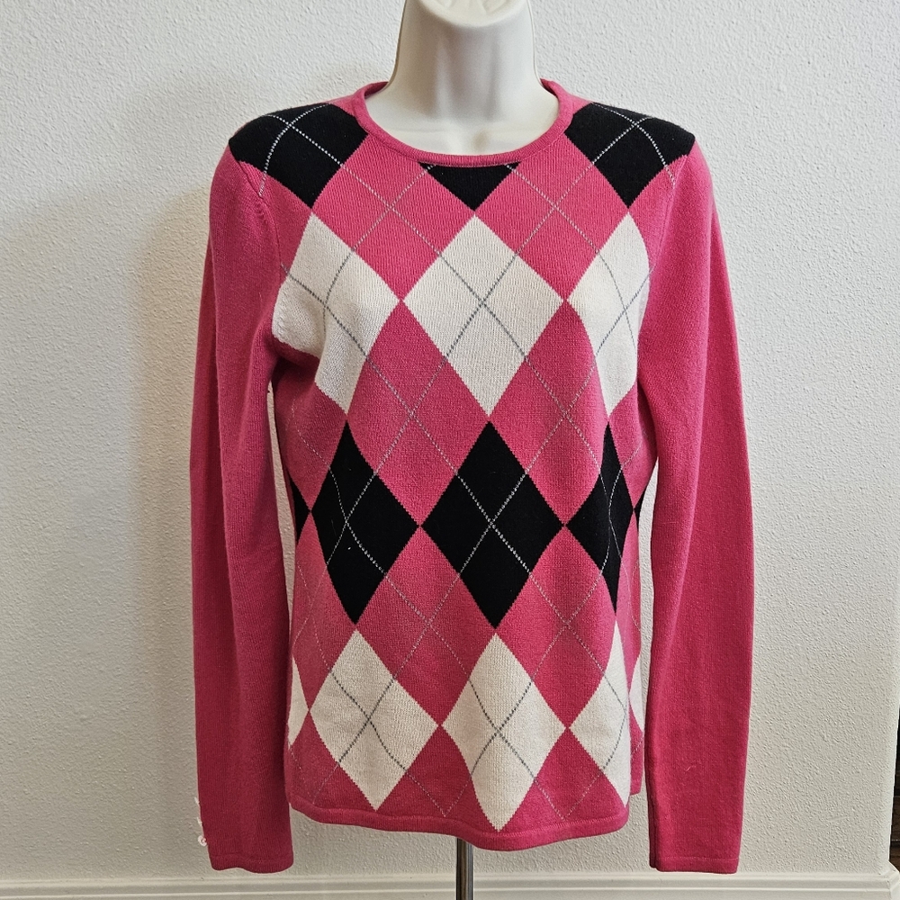 Fairway & Green Cashmere Argyle Sweater - Picture 2 of 11